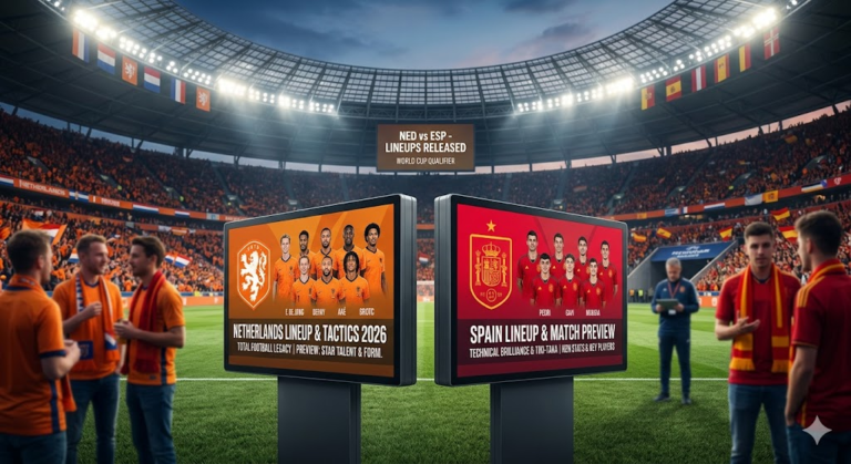 Netherlands national football team vs Spain national football team lineups